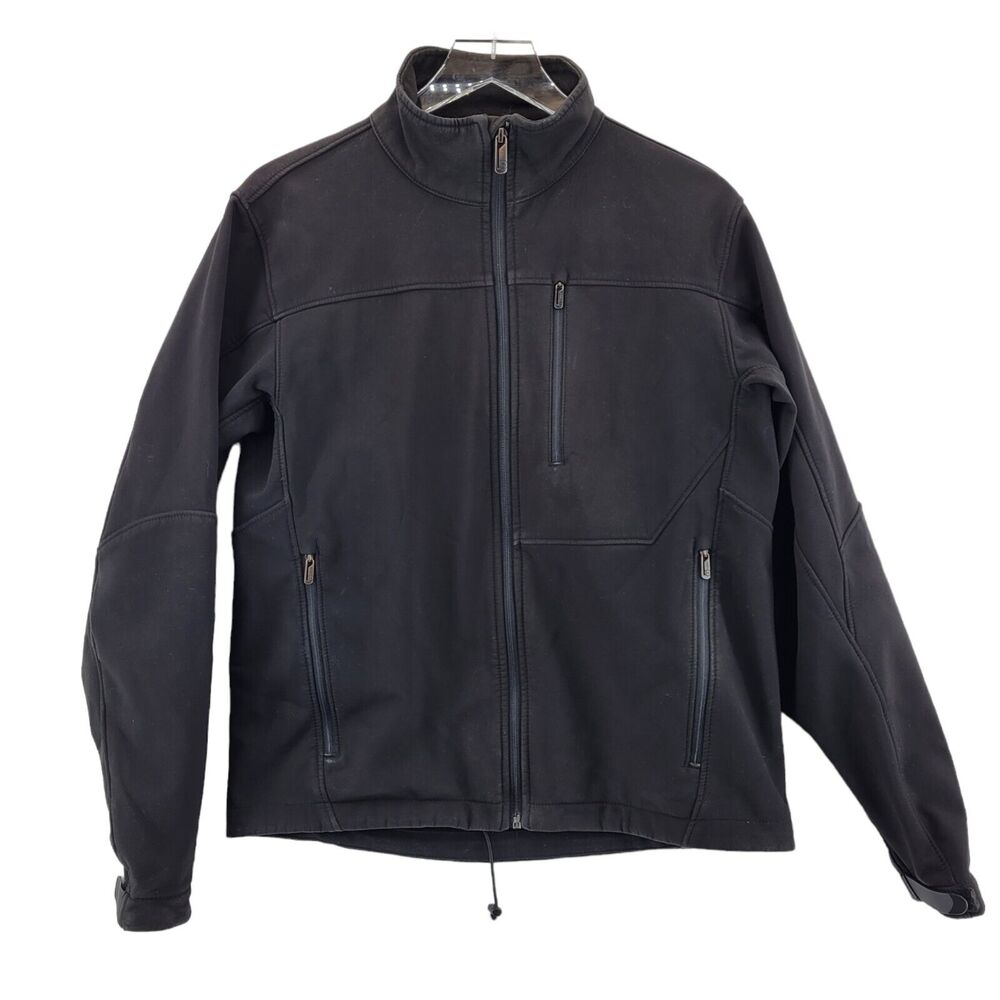 Tech By Tumi Men's Softshell Zip Jacket Black Size Small Zippered Pockets